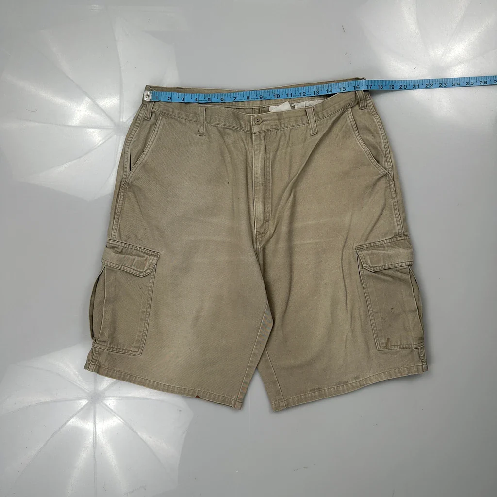 Dickies Cargo Shorts - 34W 11L Beige Cotton - Image 3
