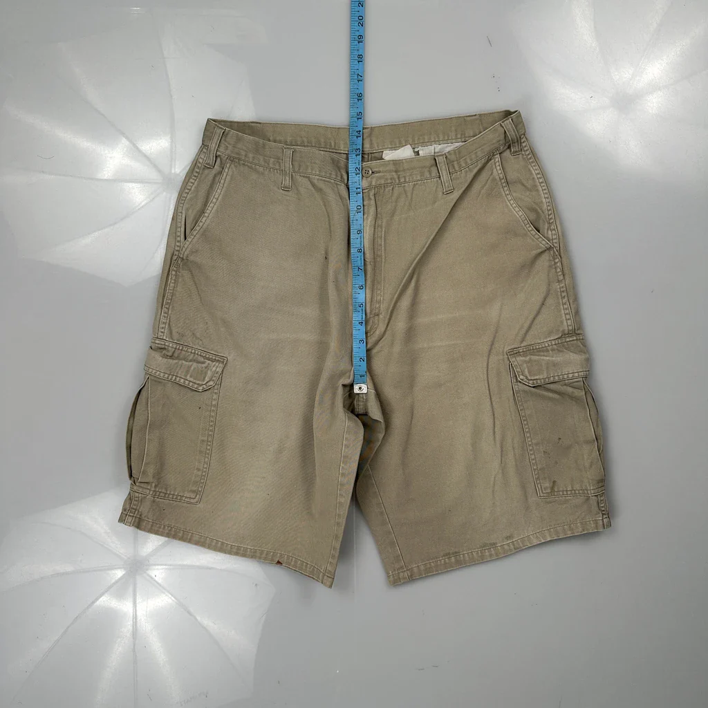 Dickies Cargo Shorts - 34W 11L Beige Cotton - Image 4