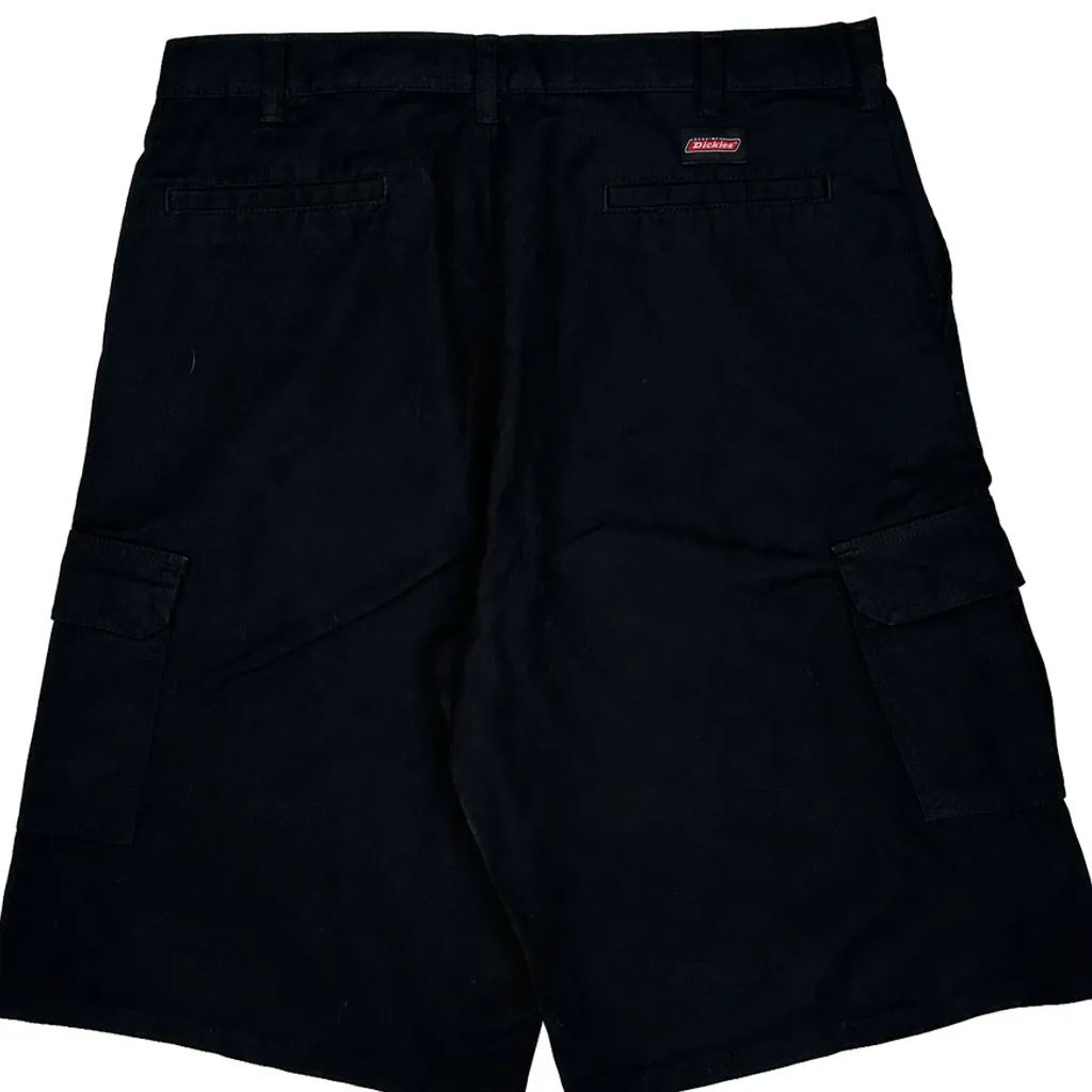 Dickies Baggy Cargo Shorts - 34W 11L Black Cotton - Image 6