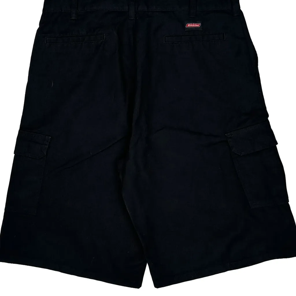 Dickies Baggy Cargo Shorts - 34W 11L Black Cotton - Image 7