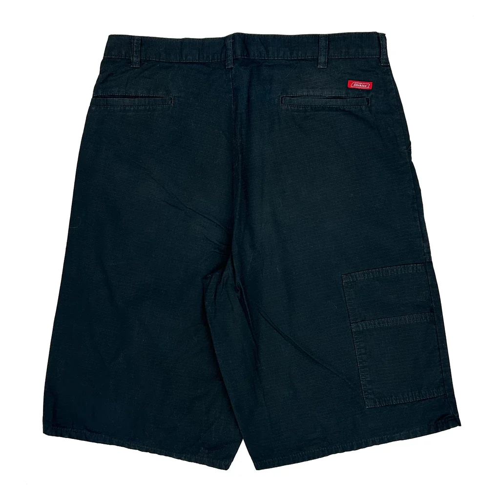 Dickies Baggy Cargo Shorts - 36W 11L Black Cotton
