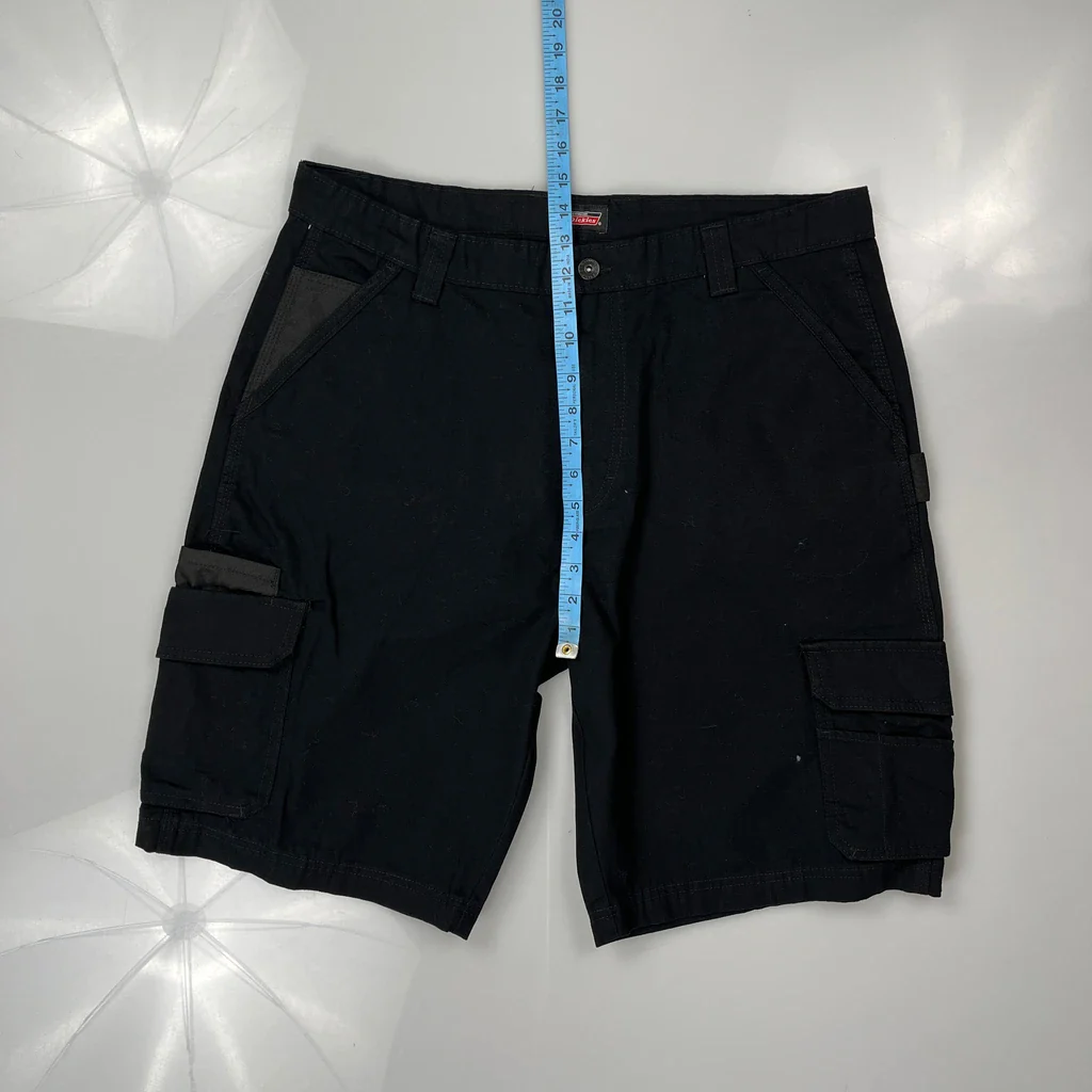 Dickies Cargo Shorts - 36W 10L Black Cotton - Image 4