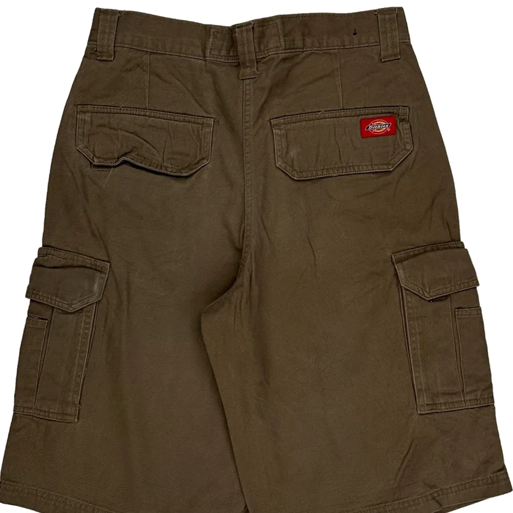 Dickies Baggy Cargo Shorts - 29W 13L Brown Cotton - Image 8