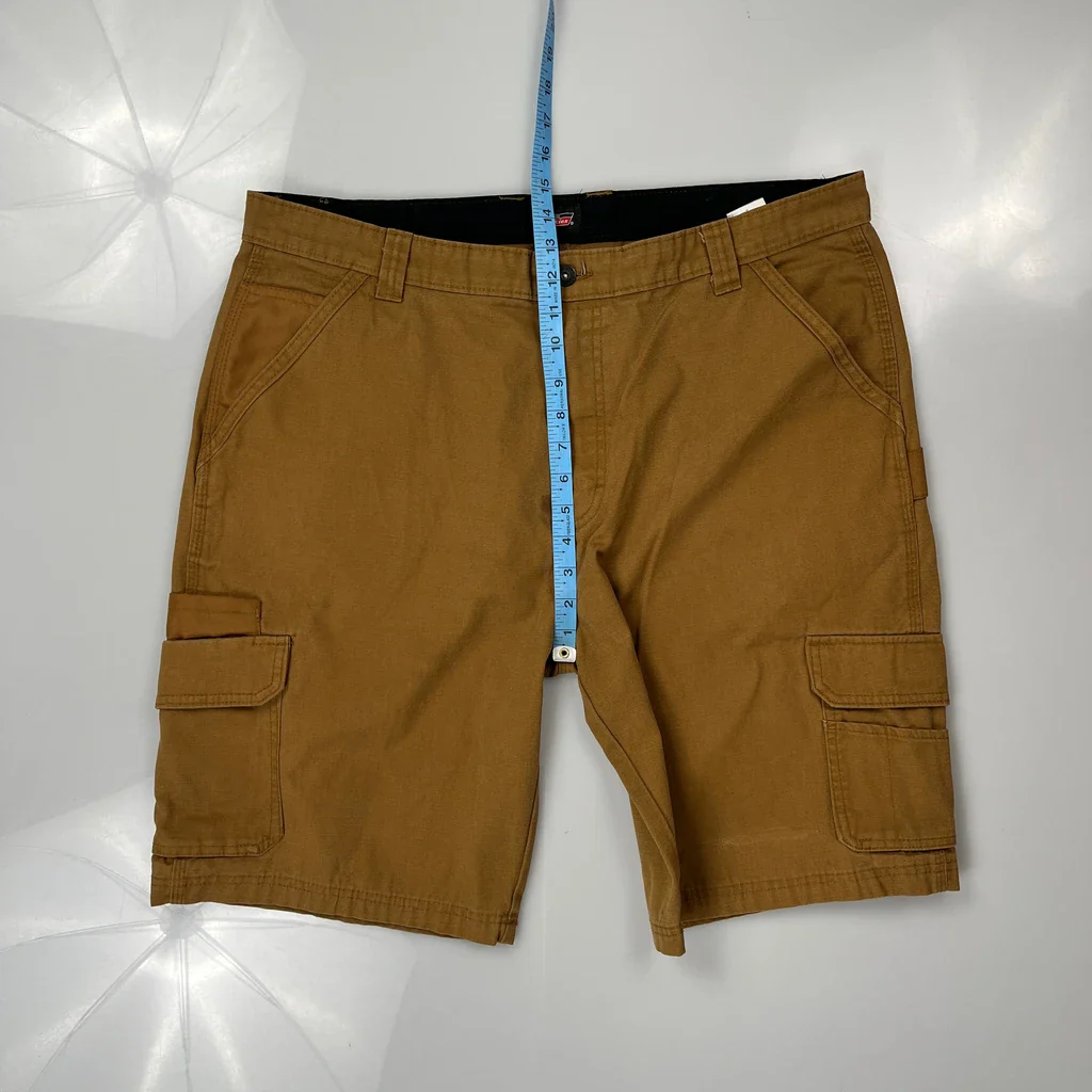Dickies Cargo Shorts - 38W 11L Brown Cotton - Image 4