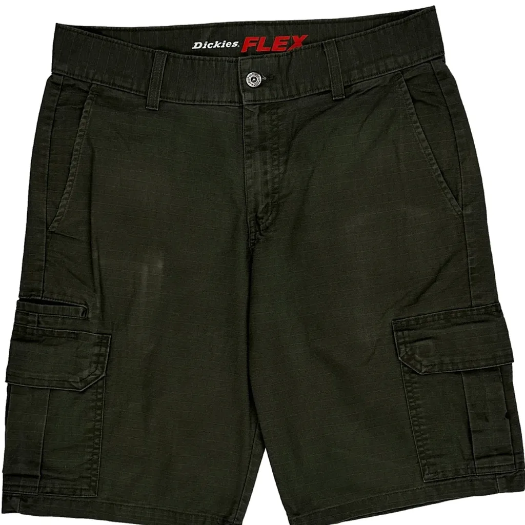 Dickies Cargo Shorts - 32W 10L Green Cotton Blend - Image 10