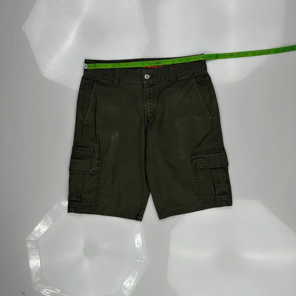Dickies Cargo Shorts - 32W 10L Green Cotton Blend - Image 3
