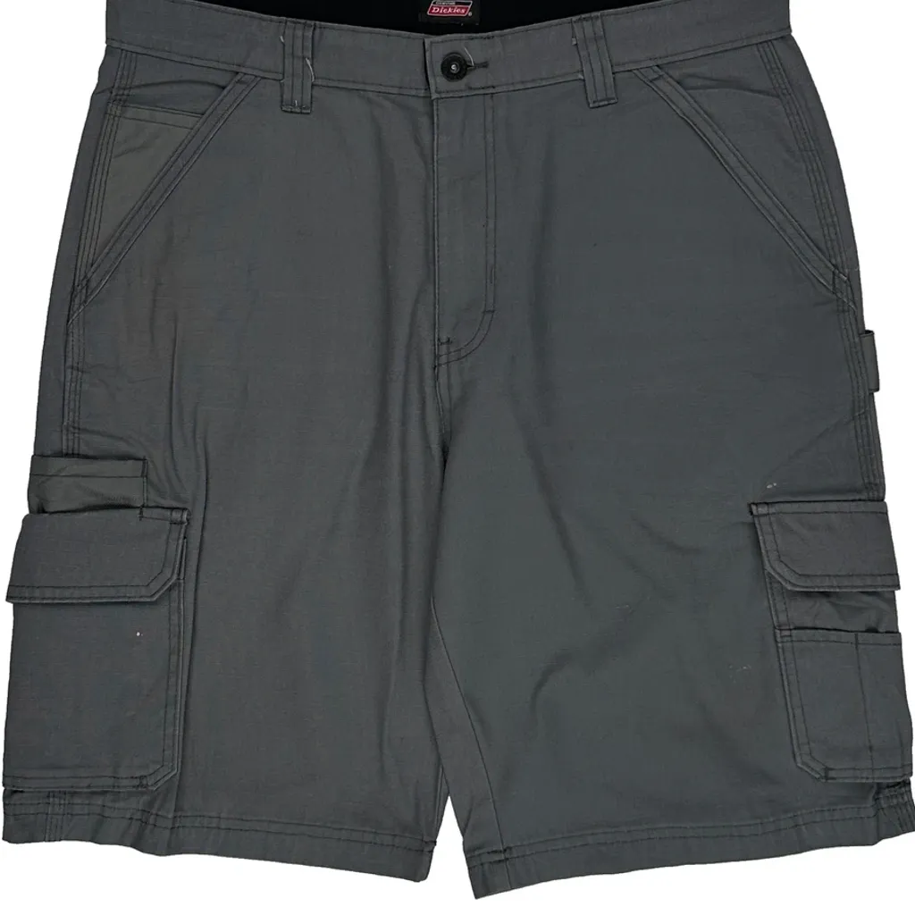Dickies Cargo Shorts - 34W 11L Grey Cotton Blend - Image 10