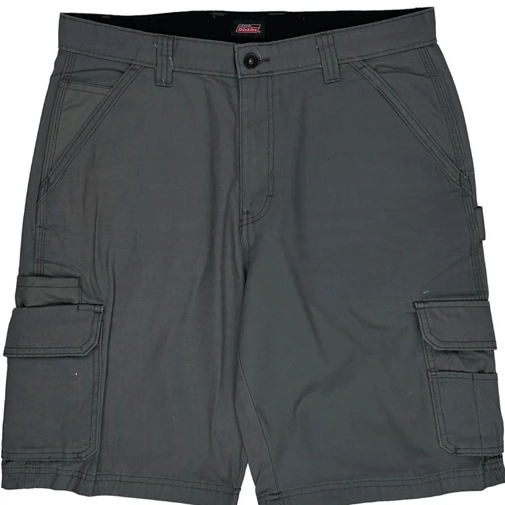 Dickies Cargo Shorts - 34W 11L Grey Cotton Blend - Image 9