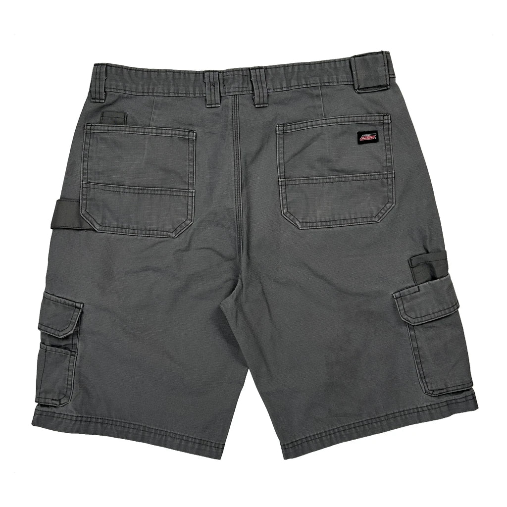 Dickies Baggy Cargo Shorts - 34W 11L Grey Cotton Blend