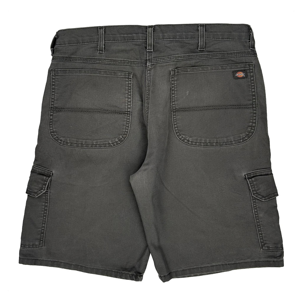 Dickies Baggy Cargo Shorts - 36W 11L Grey Cotton Blend
