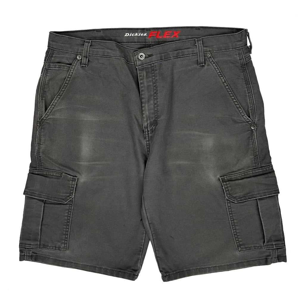 Dickies Baggy Cargo Shorts - 36W 11L Grey Cotton Blend - Image 2