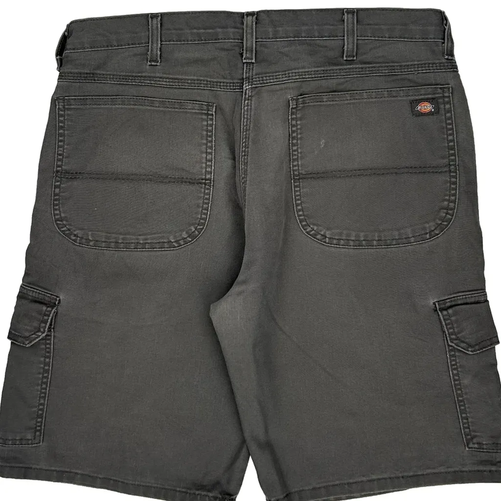 Dickies Baggy Cargo Shorts - 36W 11L Grey Cotton Blend - Image 7