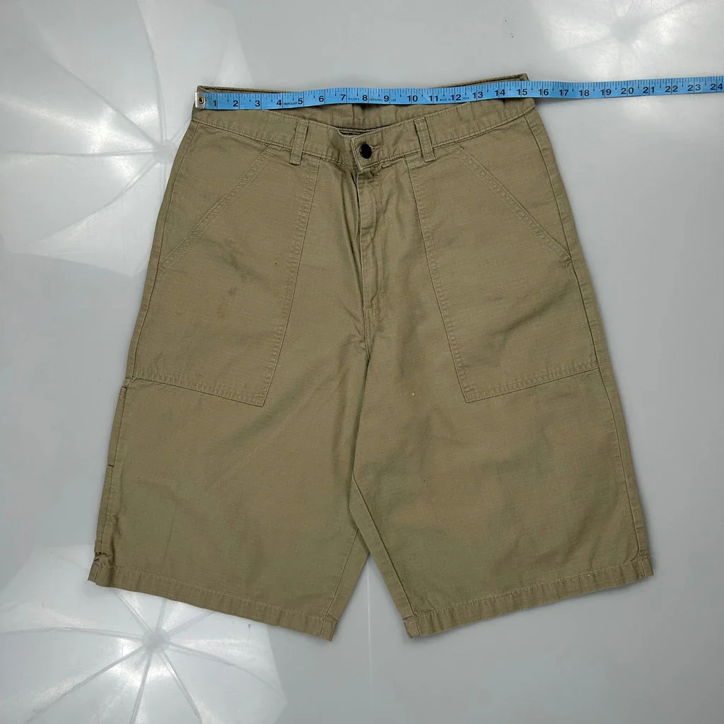 Dickies Baggy Cargo Shorts - 31W 11L Khaki Cotton - Image 3