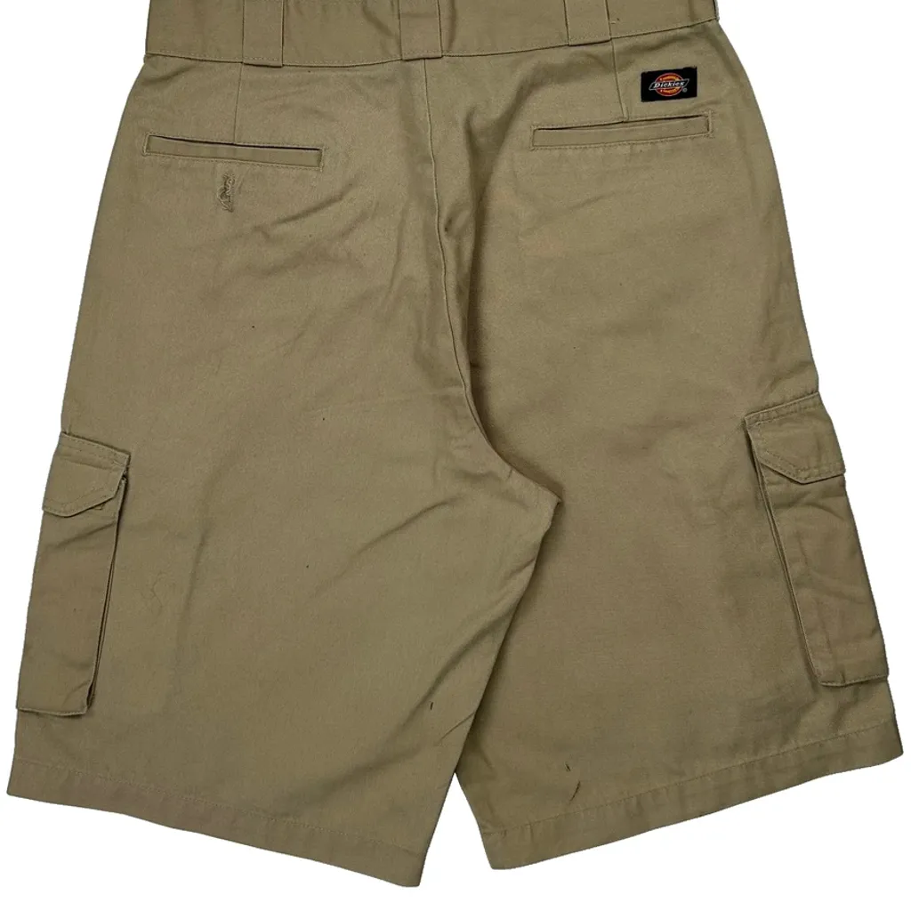 Dickies Baggy Cargo Shorts - 32W 11L Khaki Cotton - Image 7
