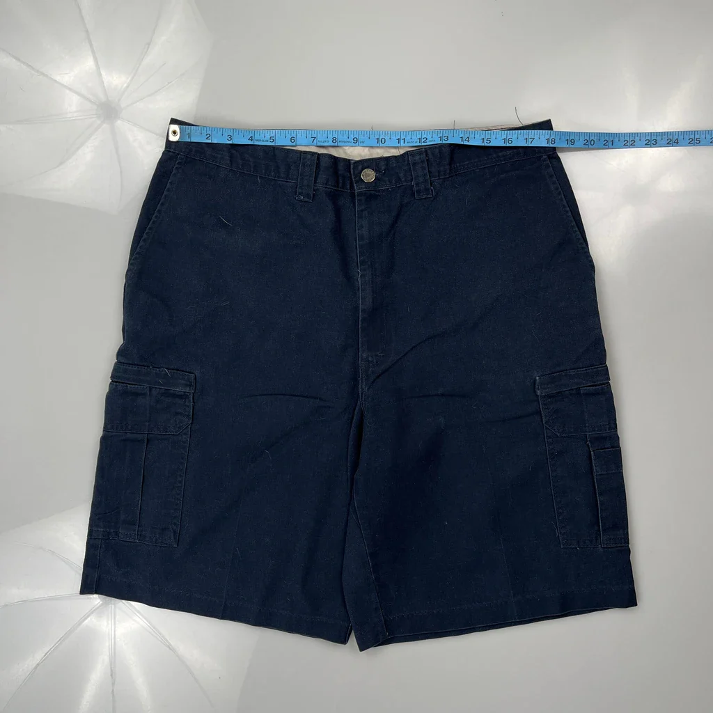 Dickies Cargo Shorts - 36W 11L Navy Cotton - Image 3