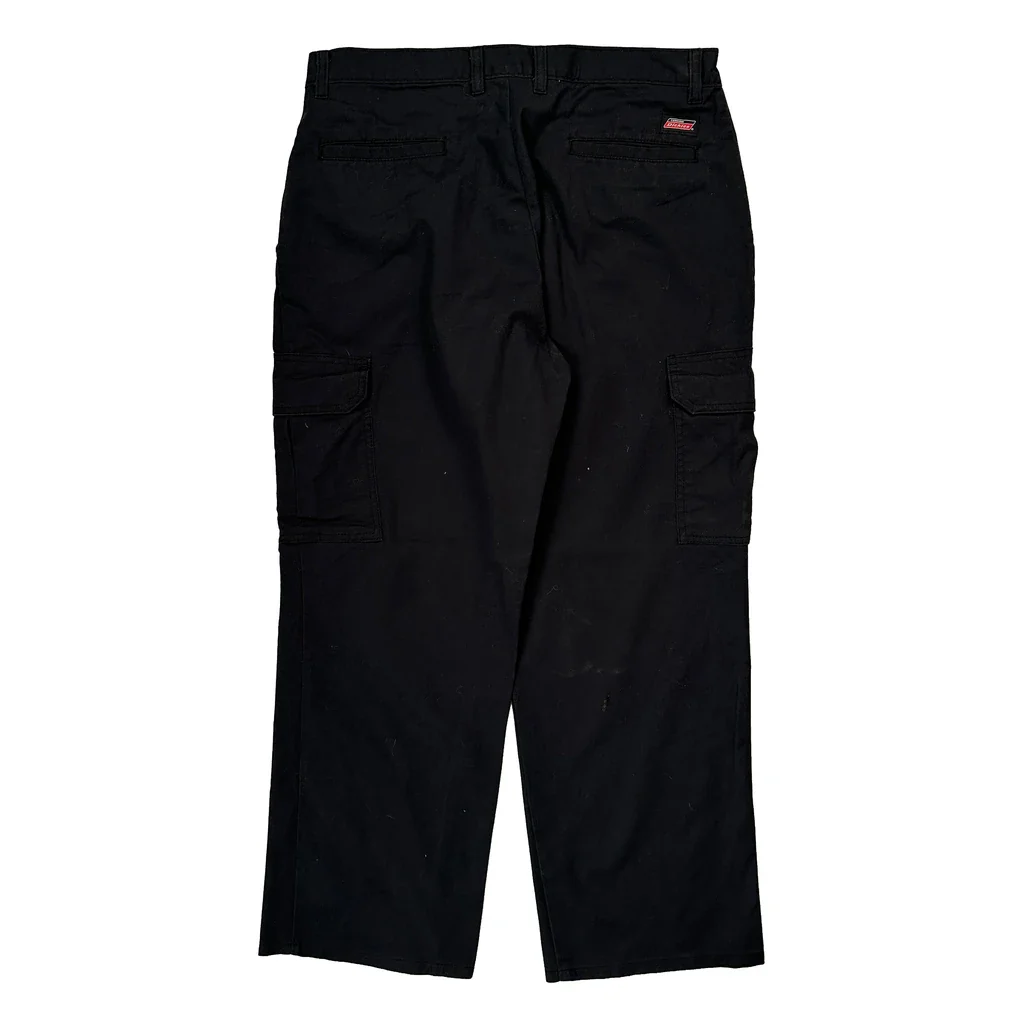Dickies Cargo Trousers - 34W 30L Black Polyester Blend