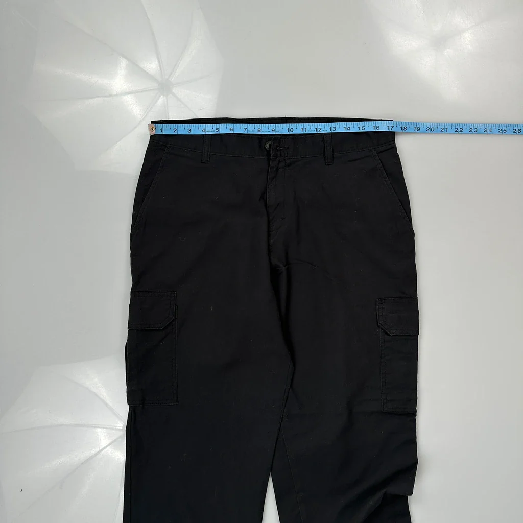 Dickies Cargo Trousers - 34W 30L Black Polyester Blend - Image 3