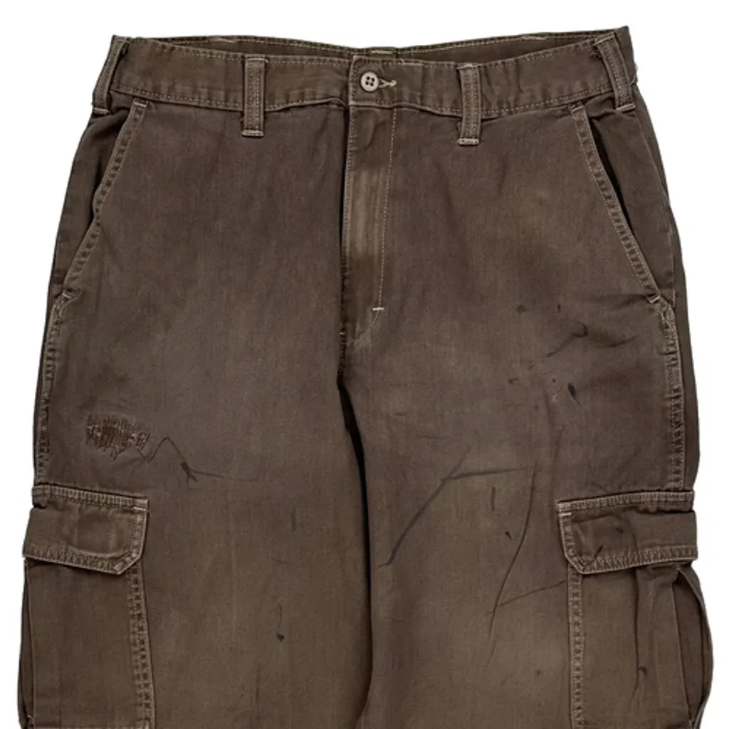 Dickies Baggy Loose Fit Cargo Trousers - 31W 30L Brown Cotton - Image 10