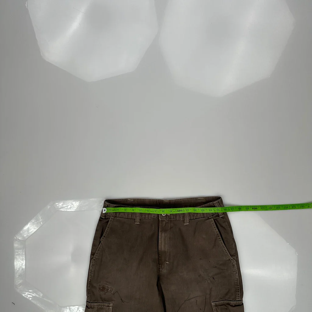 Dickies Baggy Loose Fit Cargo Trousers - 31W 30L Brown Cotton - Image 3