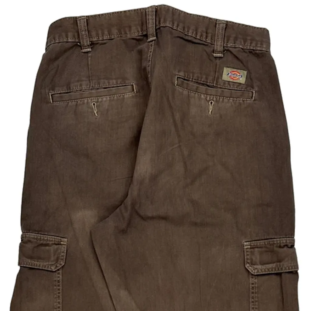 Dickies Baggy Loose Fit Cargo Trousers - 31W 30L Brown Cotton - Image 7