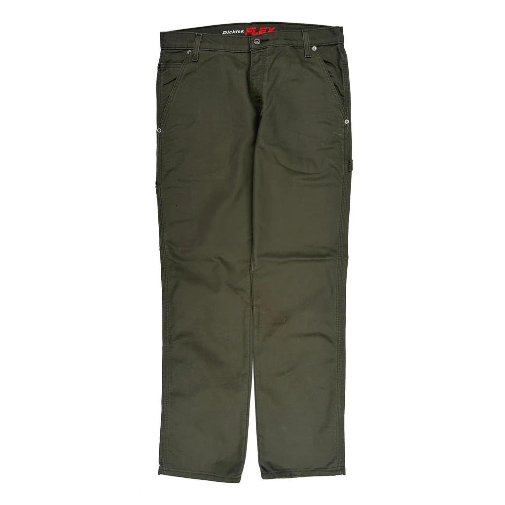 Dickies Cargo Trousers - 33W 32L Green Cotton - Image 2