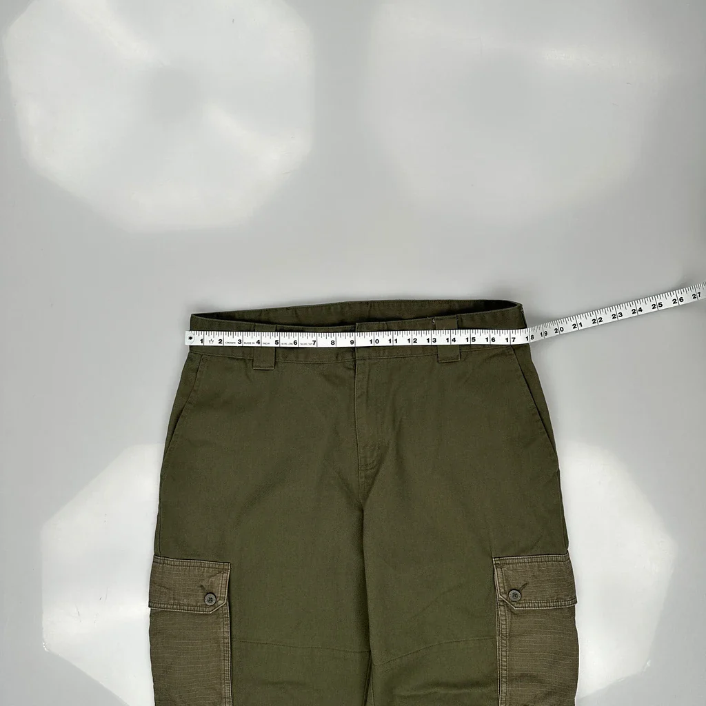 Dickies Cargo Trousers - 35W 29L Green Cotton - Image 3