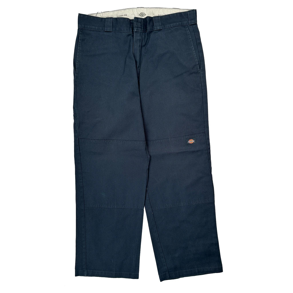Dickies Double Knee Cargo Trousers - 33W 29L Navy Cotton - Image 2