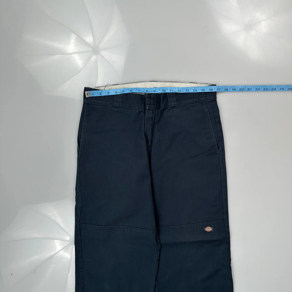 Dickies Double Knee Cargo Trousers - 33W 29L Navy Cotton - Image 3