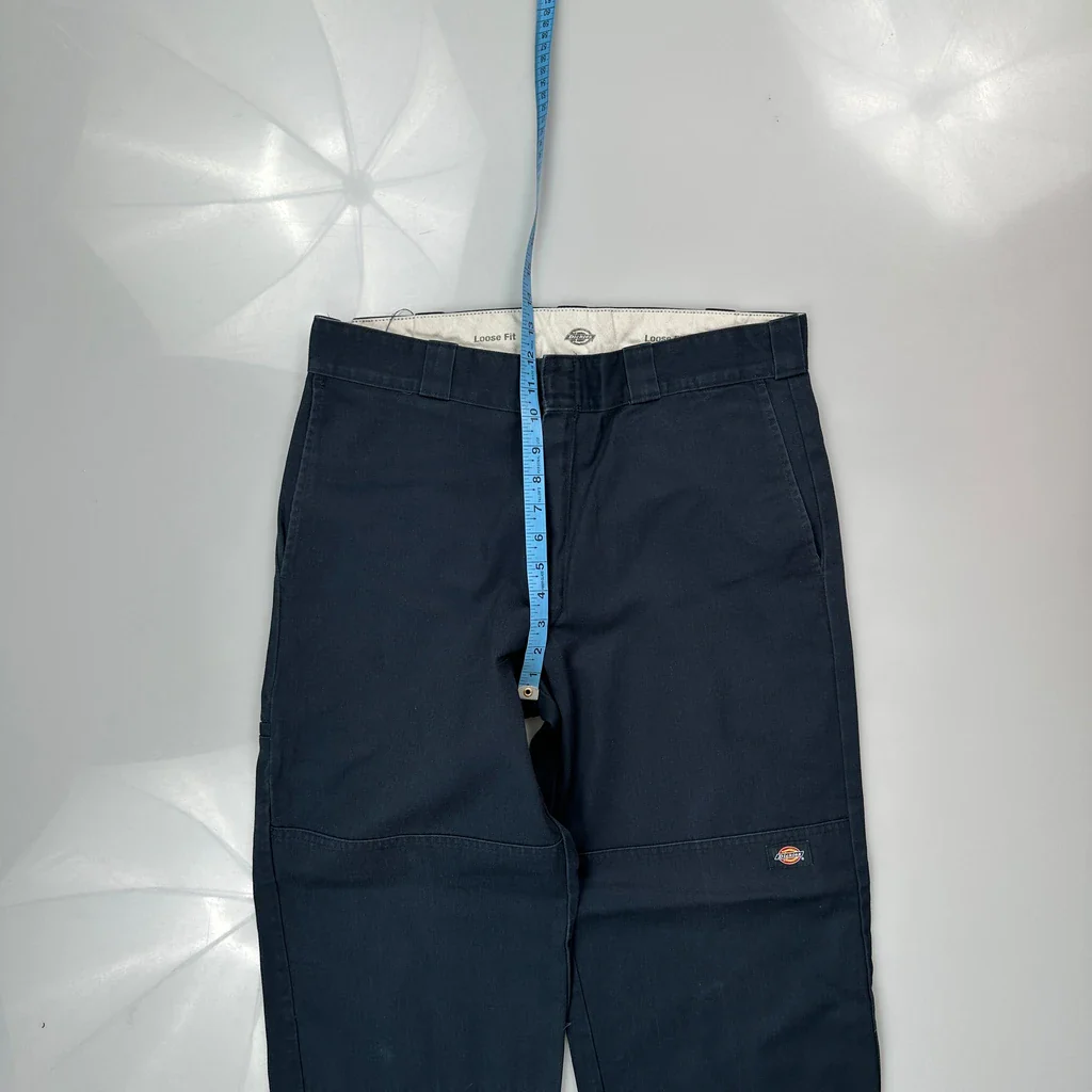 Dickies Double Knee Cargo Trousers - 33W 29L Navy Cotton - Image 4