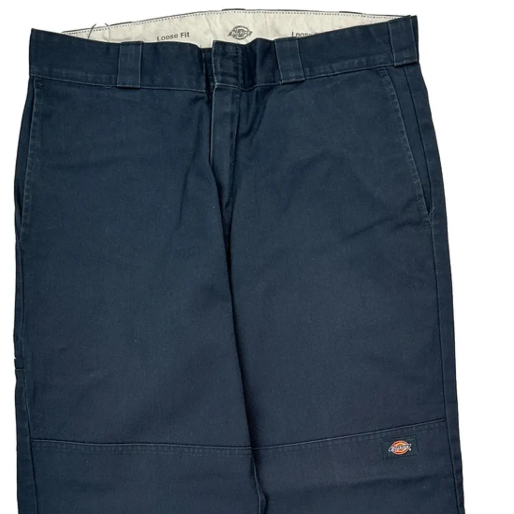 Dickies Double Knee Cargo Trousers - 33W 29L Navy Cotton - Image 8