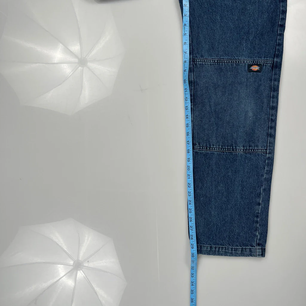 Dickies Baggy Double Knee Carpenter Jeans - 27W 30L Blue Denim - Image 5