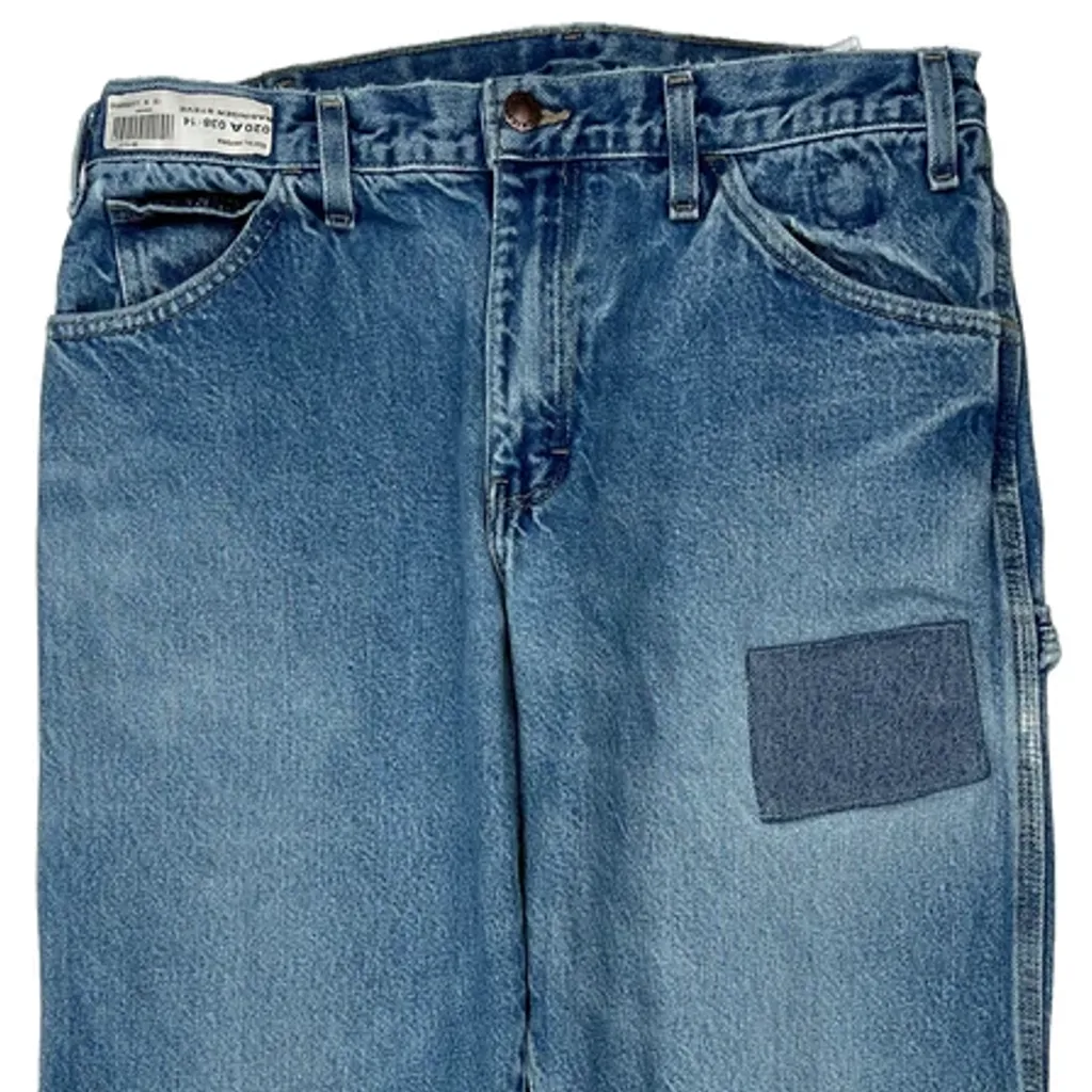 Dickies Patched Carpenter Jeans - 32W 31L Blue Cotton - Image 10
