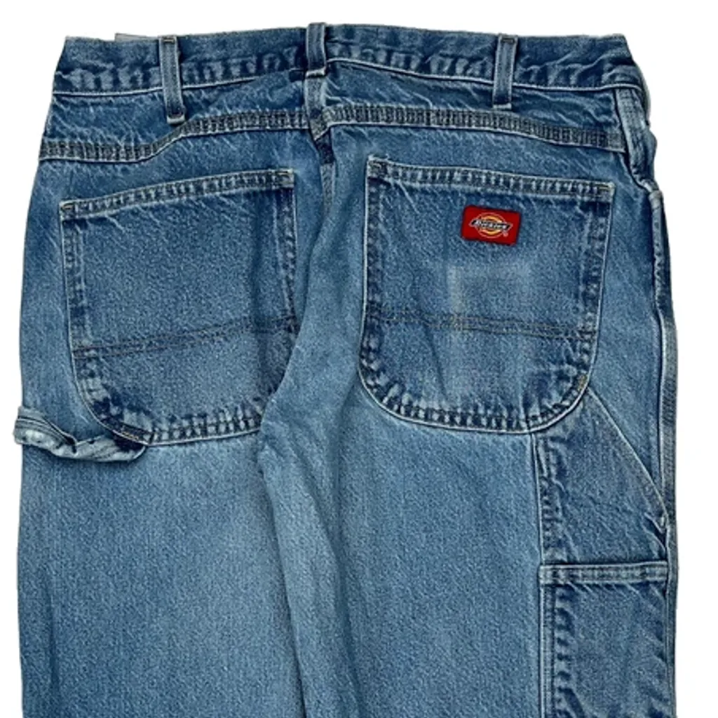 Dickies Patched Carpenter Jeans - 32W 31L Blue Cotton - Image 9