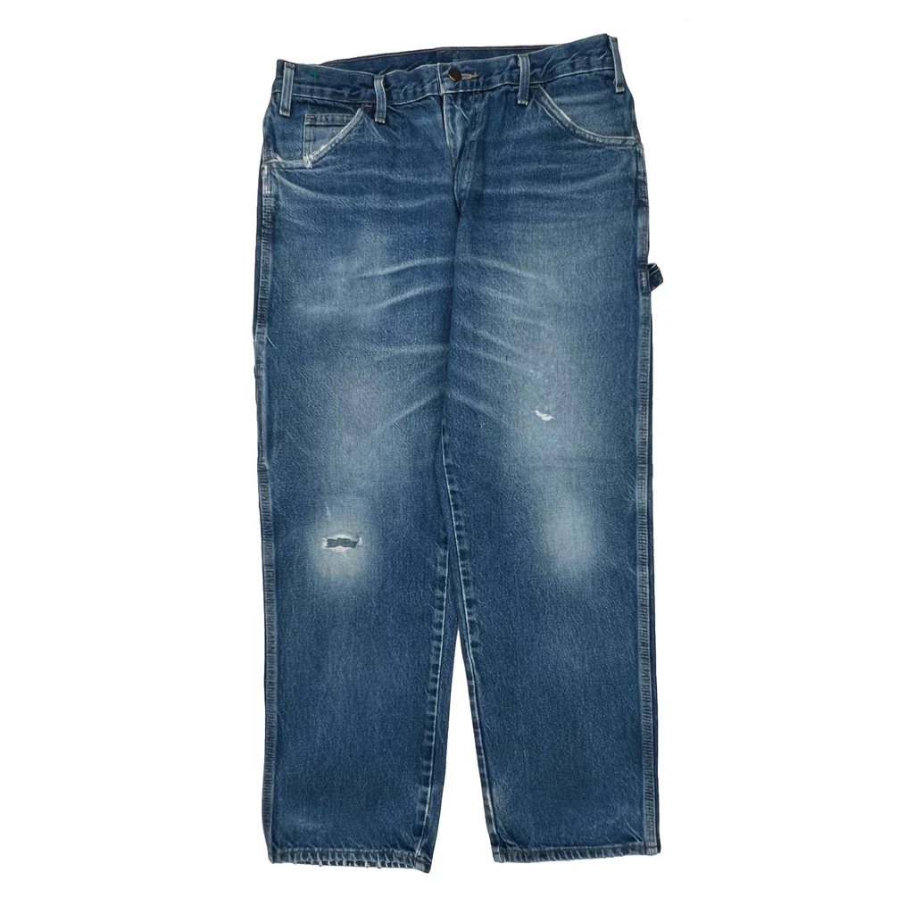Dickies Double Knee Carpenter Jeans - 34W 30L Blue Cotton - Image 2
