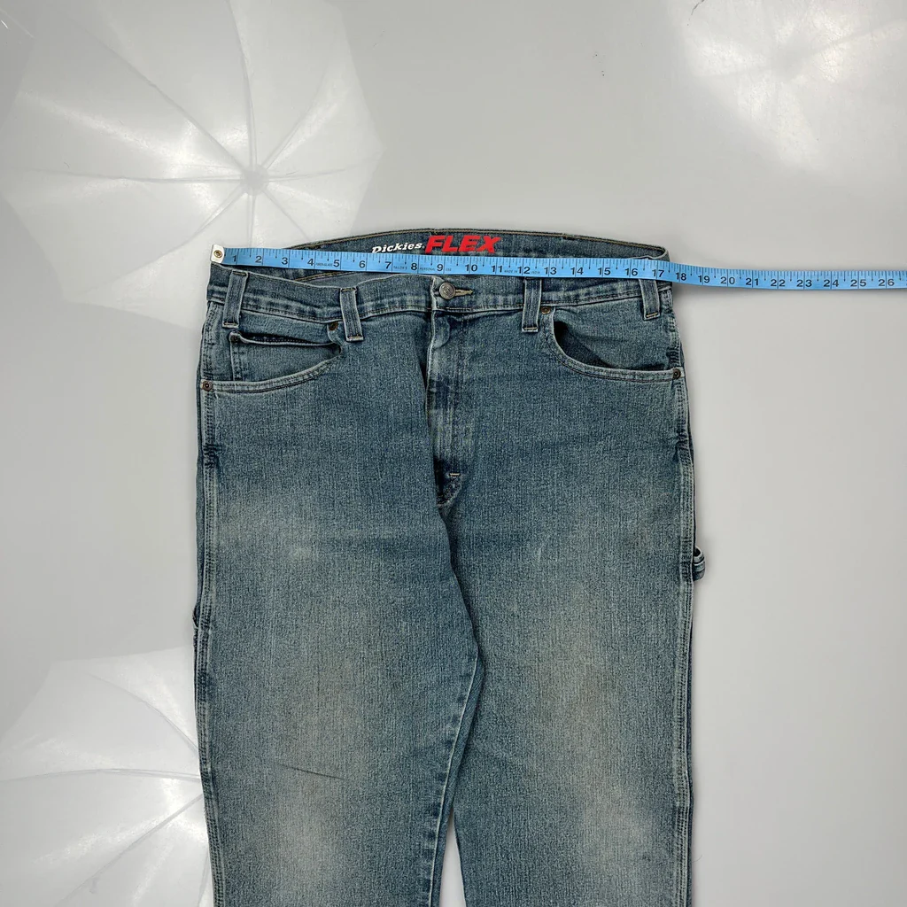 Dickies Carpenter Jeans - 35W 32L Blue Cotton Blend - Image 3