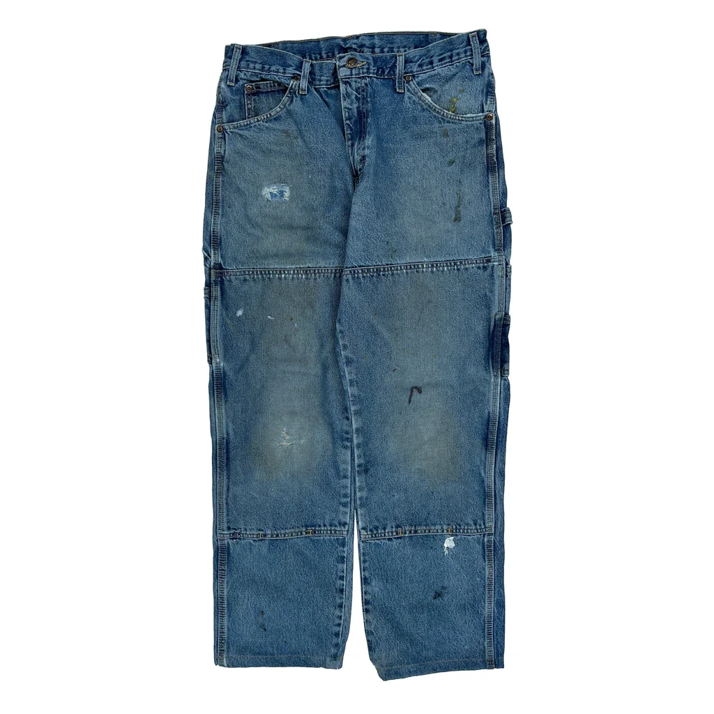 Dickies Double Knee Carpenter Jeans - 36W 29L Blue Cotton - Image 2