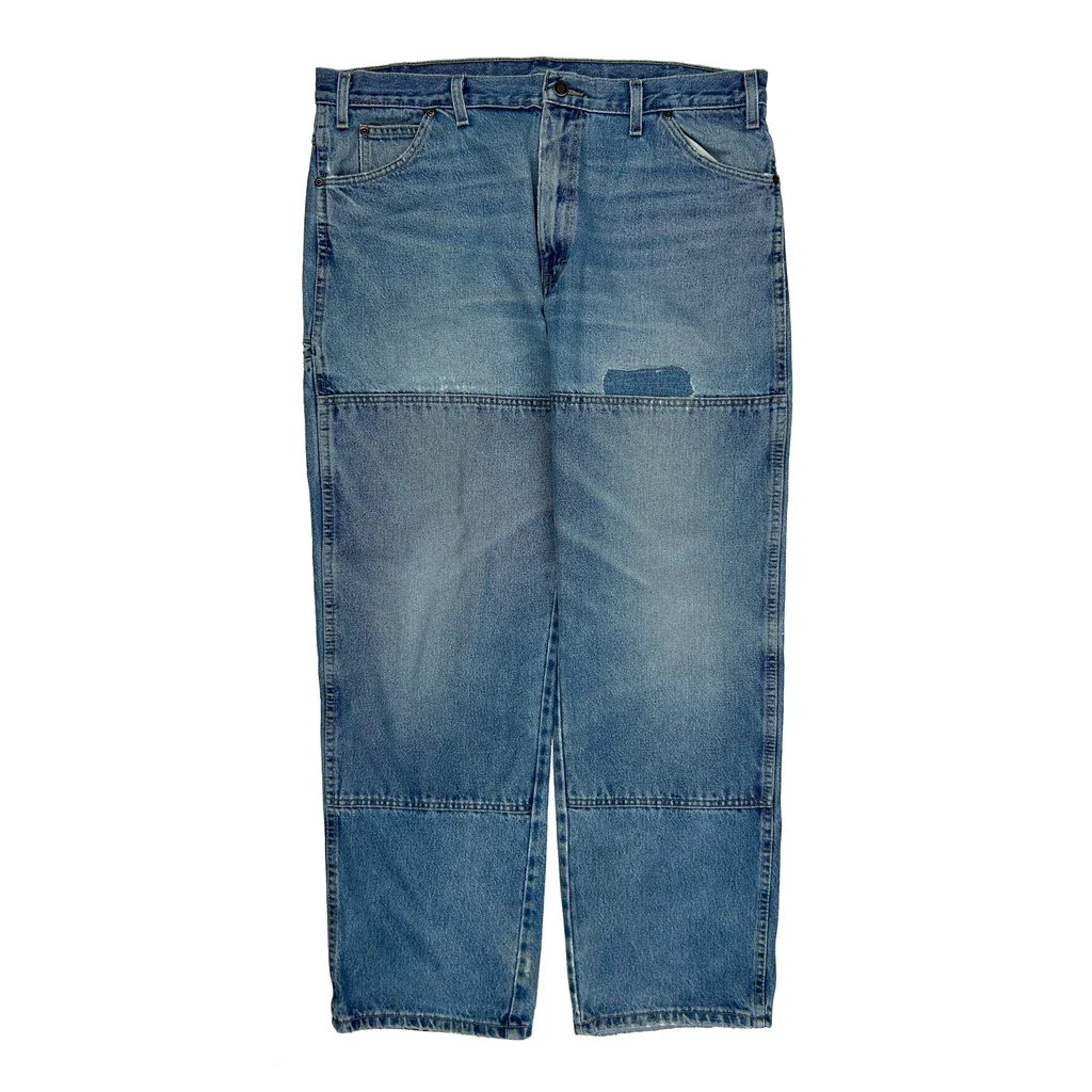 Dickies Double Knee Carpenter Jeans - 38W 32L Blue Cotton - Image 2