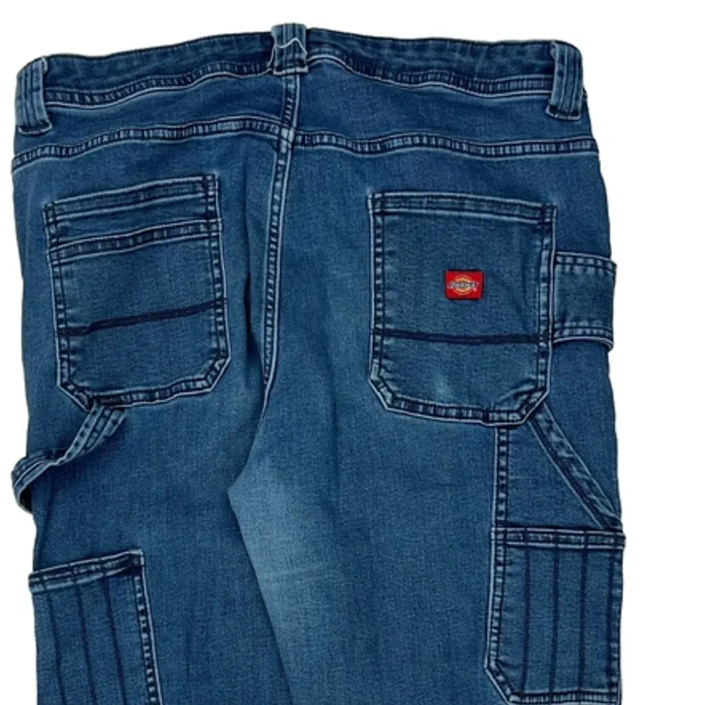 Dickies Double Knee Carpenter Jeans - 31W UK 12 Blue Denim - Image 7