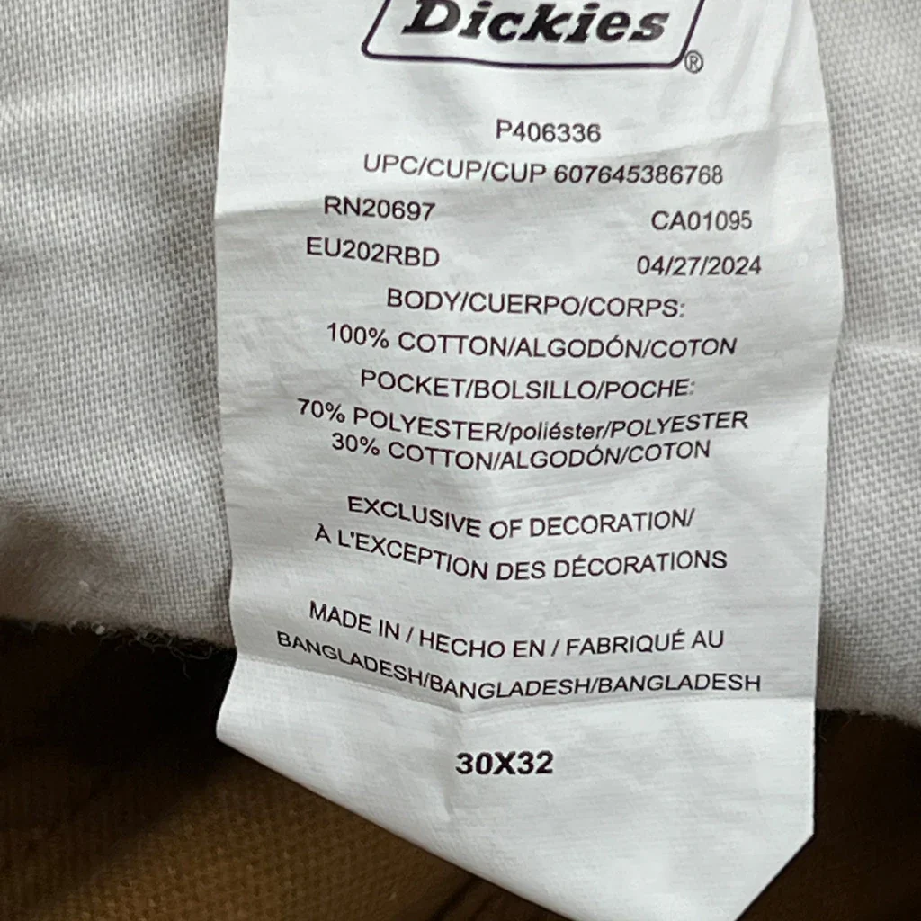 Dickies Double Knee Carpenter Pants - 30W 32L Brown Cotton - Image 6