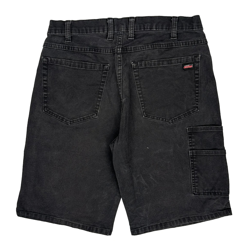 Dickies Baggy Carpenter Shorts - 32W 10L Black Cotton