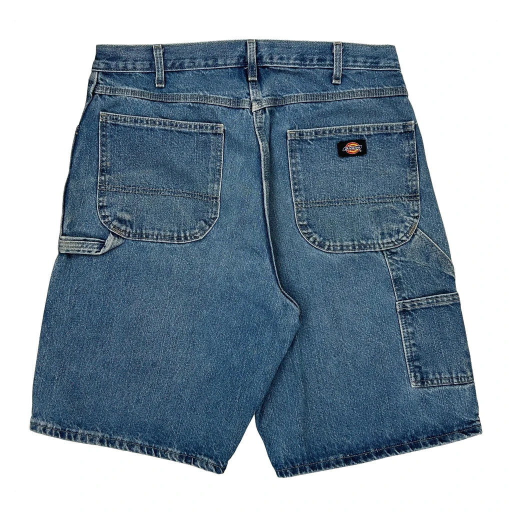 Dickies Baggy Carpenter Shorts - 32W 10L Blue Cotton