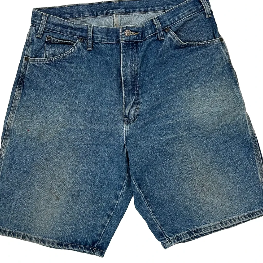 Dickies Baggy Carpenter Shorts - 32W 10L Blue Cotton - Image 10