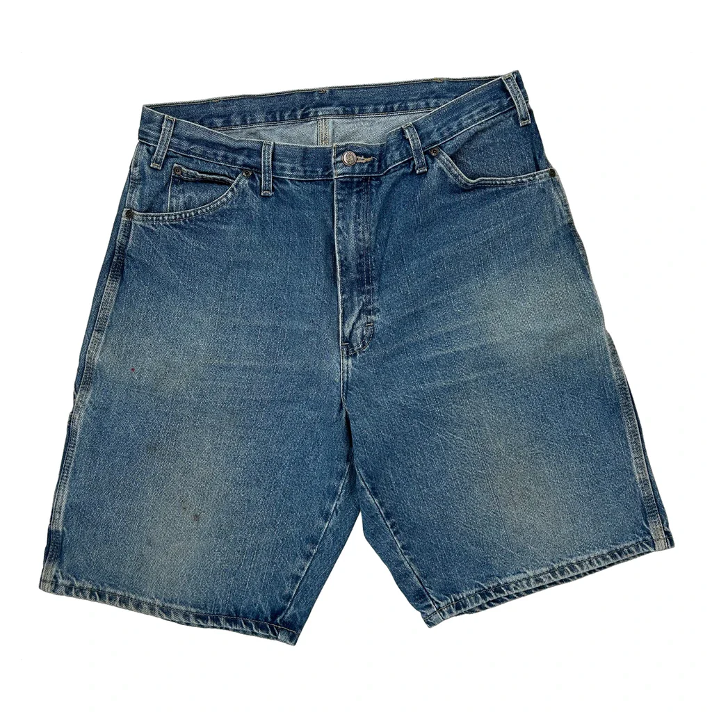 Dickies Baggy Carpenter Shorts - 32W 10L Blue Cotton - Image 2