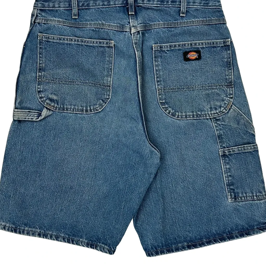 Dickies Baggy Carpenter Shorts - 32W 10L Blue Cotton - Image 8