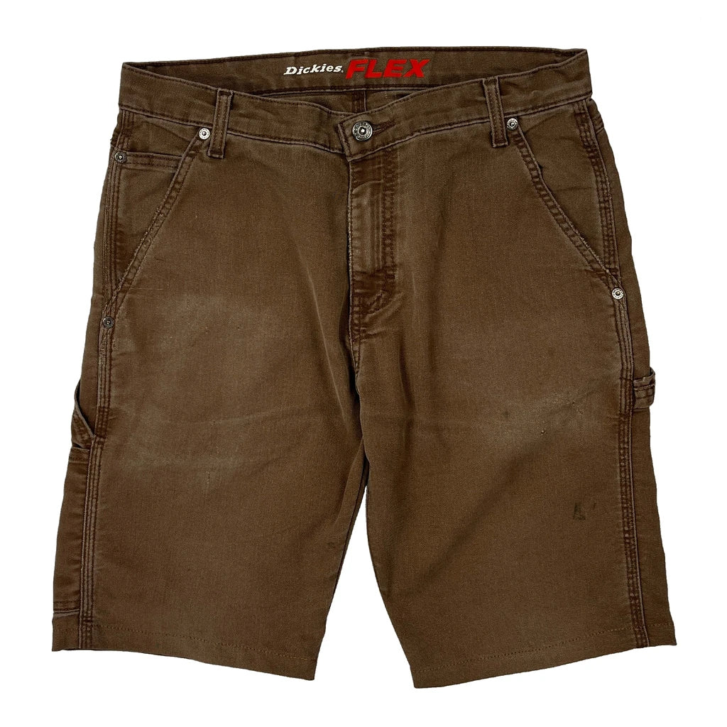 Dickies Carpenter Shorts - 30W 11L Brown Cotton - Image 2