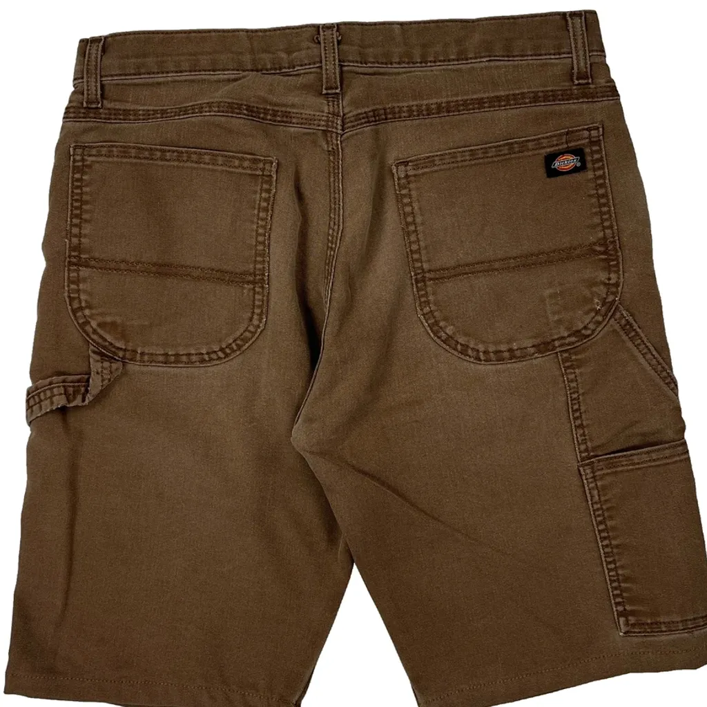 Dickies Carpenter Shorts - 30W 11L Brown Cotton - Image 6