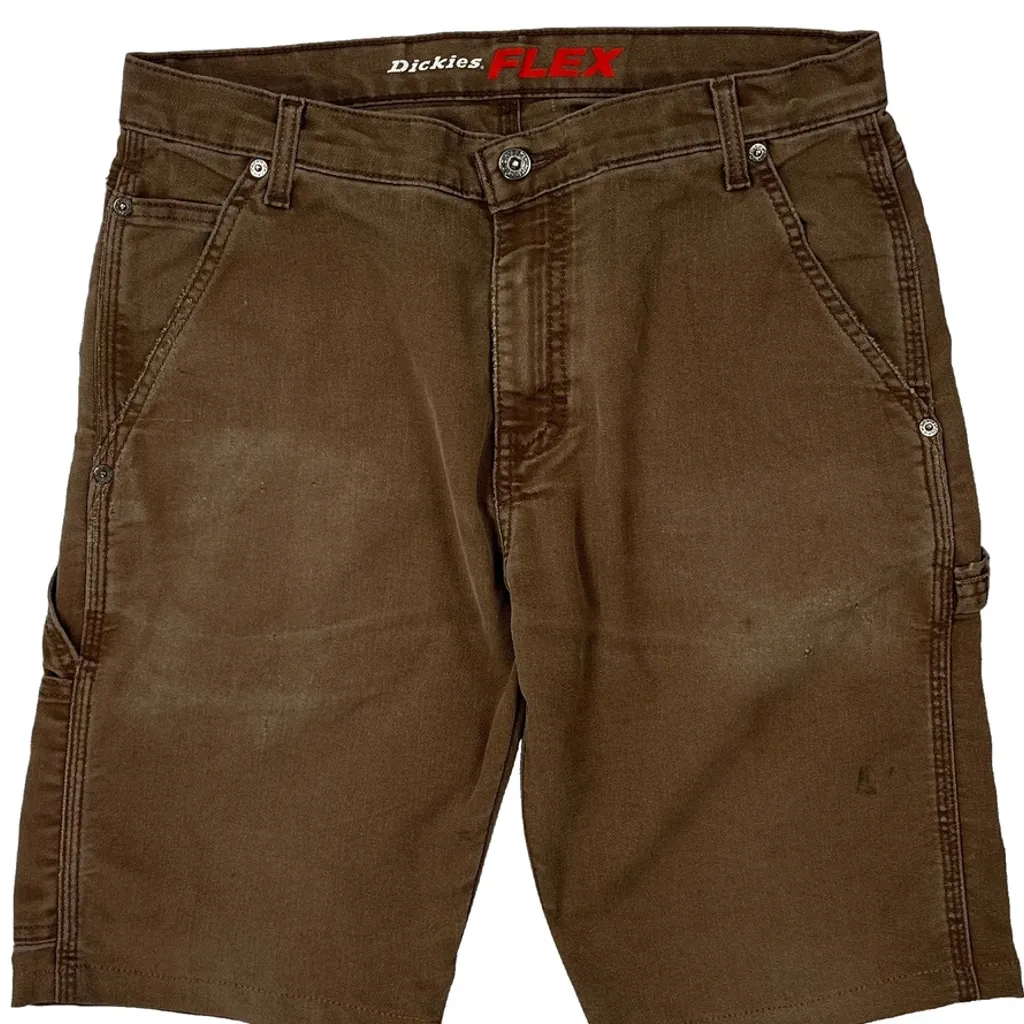 Dickies Carpenter Shorts - 30W 11L Brown Cotton - Image 8