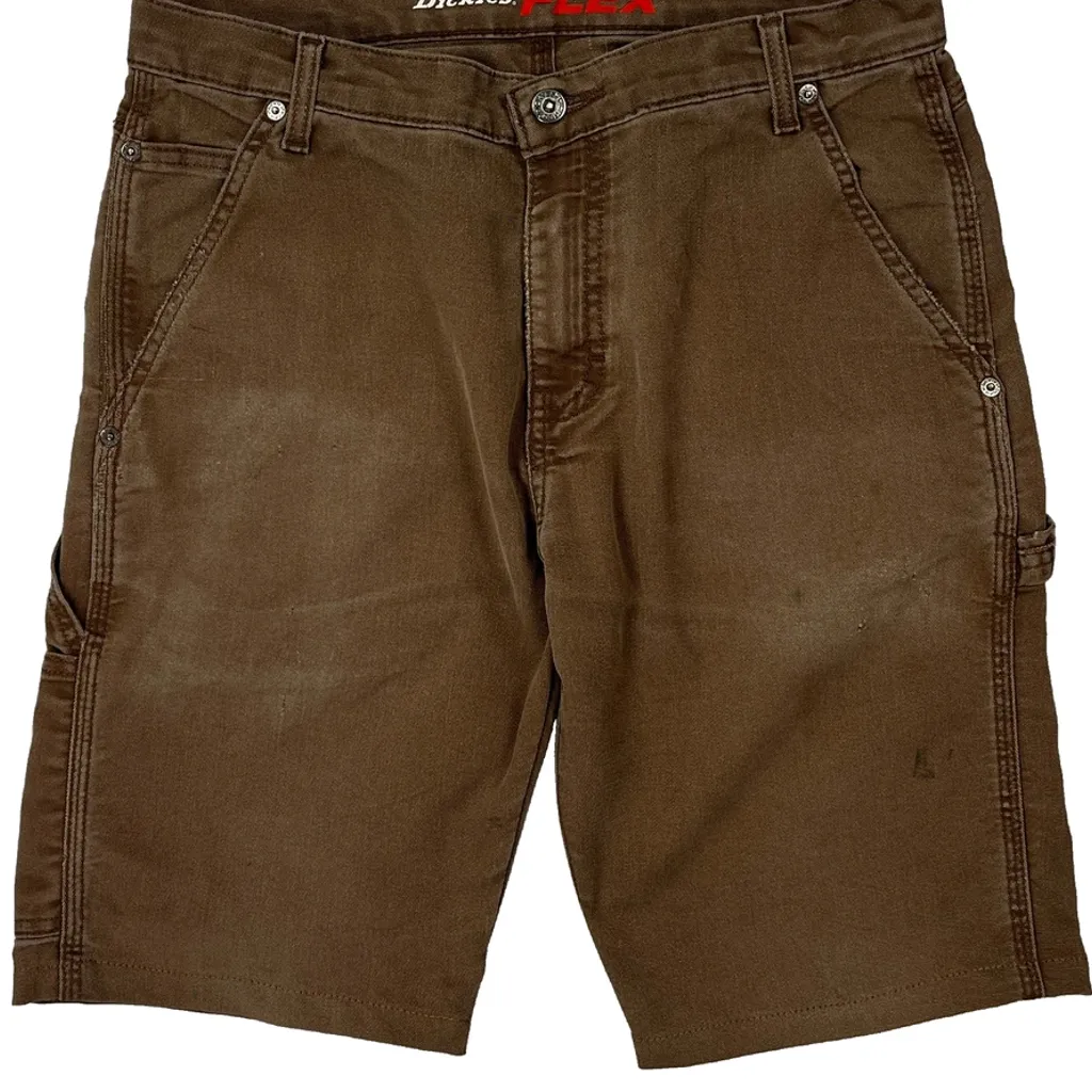 Dickies Carpenter Shorts - 30W 11L Brown Cotton - Image 9