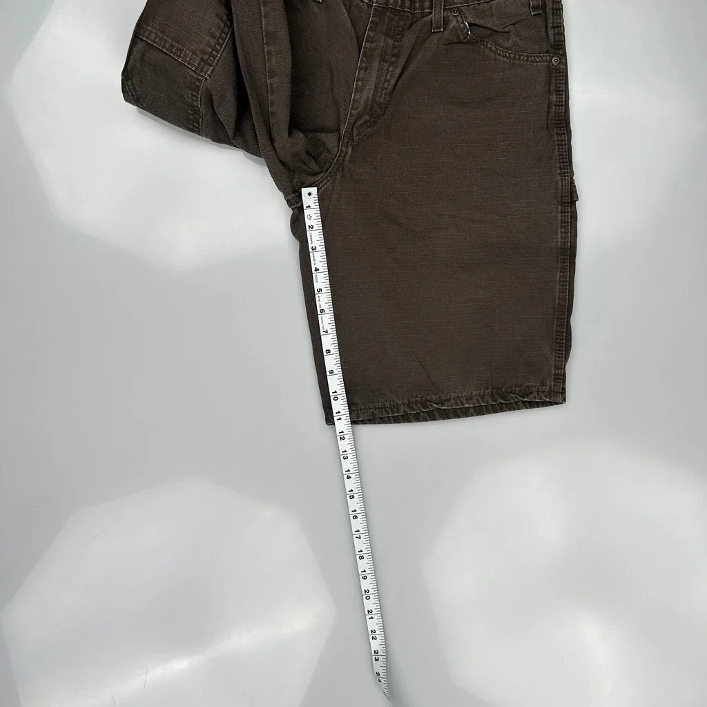 Dickies Baggy Carpenter Shorts - 32W 9L Brown Cotton - Image 5