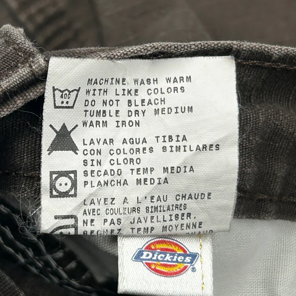 Dickies Baggy Carpenter Shorts - 32W 9L Brown Cotton - Image 7
